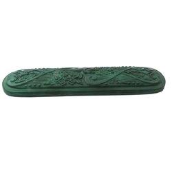 Art Deco vintage Schlevogt Ingrid malachite jade glass dressing table set clothes brush insert