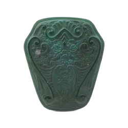 Art Deco Schlevogt Ingrid dark malachite jade glass dressing table set mirror insert