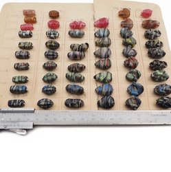 Vintage sample card (52) Czech marble lampwork glass beads