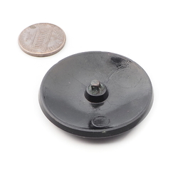 Large 1920's vintage Czech Nouveau lacy style black glass button 41mm