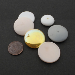 Lot (6) Czech vintage glass cabochons shankless buttons