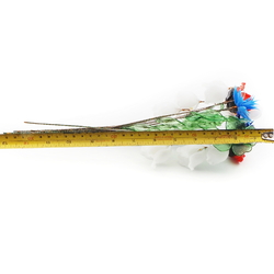 Czech lampwork glass bead wild flowers and bee stem ornament