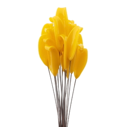 Czech lampwork glass yellow flower petal craft earring headpin glass bead (1 bead)