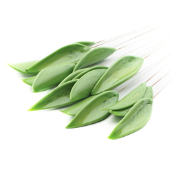 Czech lampwork glass green flower leaf craft earring headpin glass bead (1 bead)