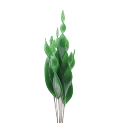 Czech lampwork glass green twist flower leaf craft earring headpin glass bead (1 bead)