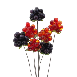Lot (7) Czech lampwork glass wild berry craft earring headpin glass beads