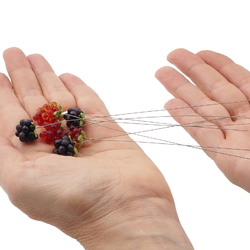 Lot (7) Czech lampwork glass wild berry craft earring headpin glass beads