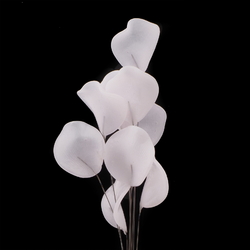 Czech lampwork glass white flower petal craft earring glass bead (1 bead)