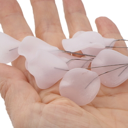 Czech lampwork glass white flower petal craft earring glass bead (1 bead)