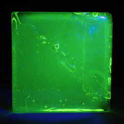 Czech square uranium glass block design decor craft lampwork art installation