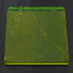 Czech square uranium glass block design decor craft lampwork art installation