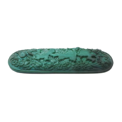 Art Deco vintage cherub bird floral malachite jade glass clothes brush insert Schlevogt Ingrid