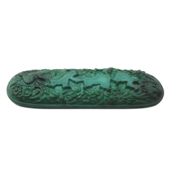 Original vintage cherub bird floral malachite jade glass clothes brush insert Schlevogt Ingrid