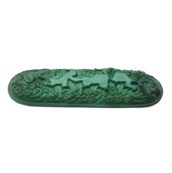 Original vintage Schlevogt Ingrid malachite jade glass dressing table set clothes brush insert