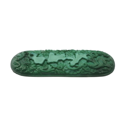 Original vintage Schlevogt Ingrid malachite jade glass dressing table set clothes brush insert