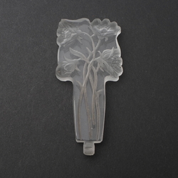Original Art Deco Czech frost crystal floral glass perfume bottle stopper