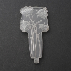 Original Art Deco Czech frost crystal floral glass perfume bottle stopper