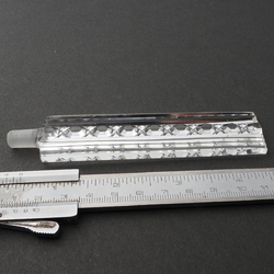 Original Art Deco Czech crystal clear glass rectangle perfume bottle stopper