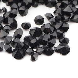 Lot (820) Czech vintage black round glass rhinestones 2-5mm