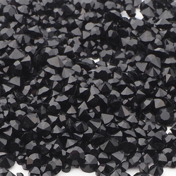 Lot (820) Czech vintage black round glass rhinestones 2-5mm