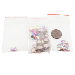 Lot (45) Czech vintage foiled AB vitrail round octagon glass rhinestones