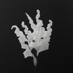 Lot (7) white opaline lampwork glass spiral flower part headpin glass beads