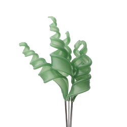 Lot (5) green opaline lampwork glass spiral flower part headpin glass beads