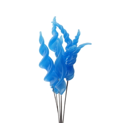 Lot (9) lampwork glass blue opaline twist flower part headpin glass beads