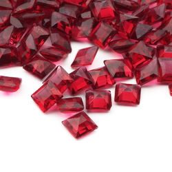 Lot (120) Czech vintage pink red square glass rhinestones 7mm