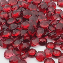 Lot (165) Czech vintage ruby red round glass rhinestones 7mm