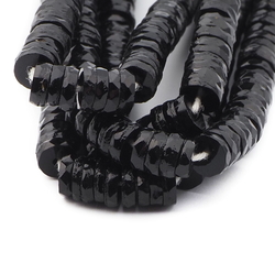 Lot (400) Czech antique black micro rondelle faceted glass beads 5x2mm