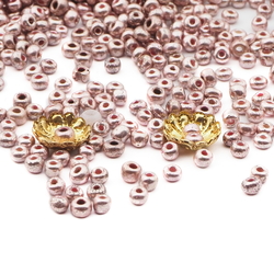 Lot (13500) Czech vintage silver rondelle glass seed beads 1.5/2mm
