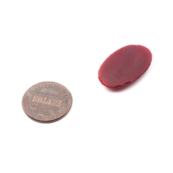 Large vintage Czech deep red oval glass cabochon 27x16mm