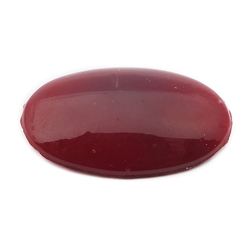 Large vintage Czech deep red oval glass cabochon 27x16mm