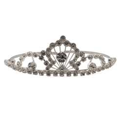 Vintage handmade Czech crystal clear glass rhinestone tiara