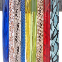 Lot (9) antique 1900's Czech lampwork glass bangles earring hoops