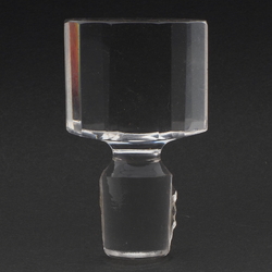 Vintage Czech hand faceted crystal glass bottle stopper chandelier finial prism 81mm