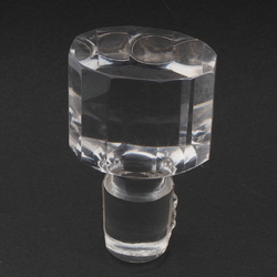 Vintage Czech hand faceted crystal glass bottle stopper chandelier finial prism 81mm