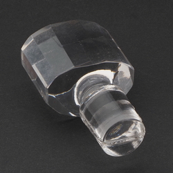 Vintage Czech hand faceted crystal glass bottle stopper chandelier finial prism 81mm