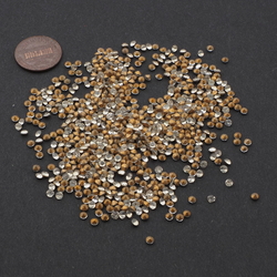 Lot (650) Czech vintage foiled crystal clear round glass rhinestones 3mm