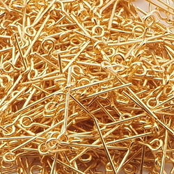 Lot (750) vintage gold tone chandelier loop head prism hangers jewelry connector pins 16mm