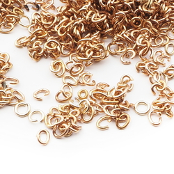 Lot (1000) vintage gold metal jump split ring loop jewelry making findings 4mm 