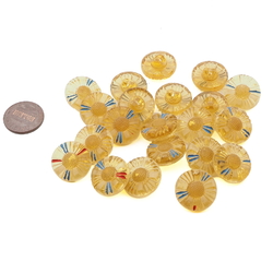 Lot (21) vintage 30's Czech golden yellow flower glass buttons 18mm