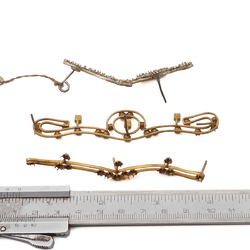 Lot (3) Czech Deco Vintage metal tiara rhinestone jewelry findings