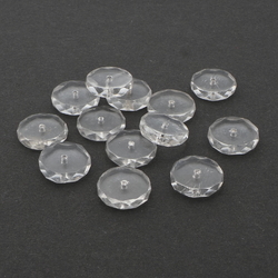 Lot (13) antique Czech crystal clear rondelle faceted glass beads 17/18mm