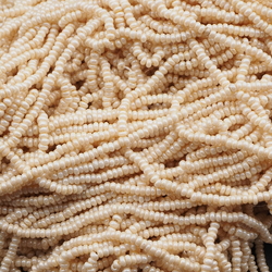 Master hank (30000+) Vintage Czech beige micro rondelle glass seed beads 23bpi