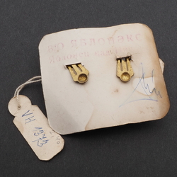 Pair Czech vintage frost glass bead cluster clip earrings