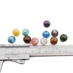 Lot (11) Czech aventurine swirl satin lampwork glass beads 12mm