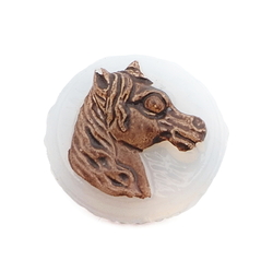 Czech antique opaline horse head cameo glass cabochon 15mm