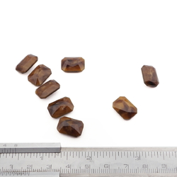 Lot (8) Czech caramel marble octagon glass rhinestones 14x10mm